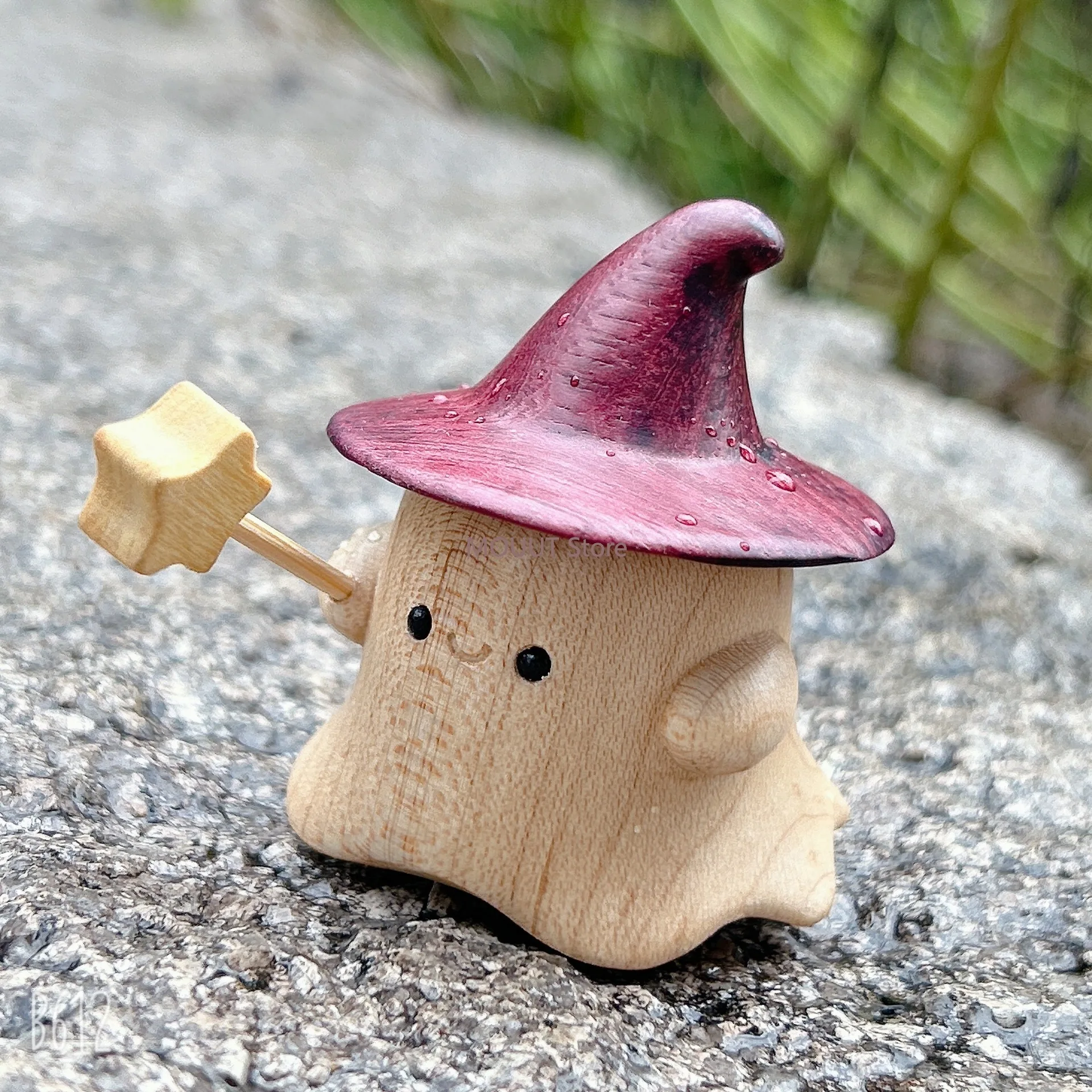 

Handmade Wooden Elf Ornament-Creative Solid Wood Carved Decor, Cute Ornament for Home Office Figurines