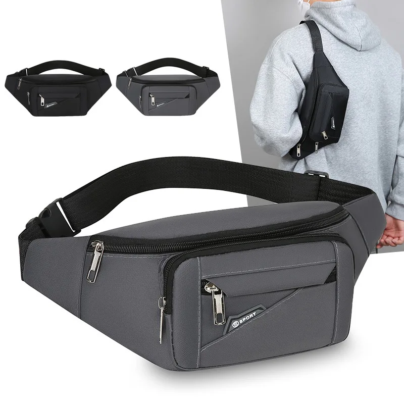 

Waterproof nylon cloth men's chest bag multifunctional sports portable waist bag large capacity wear-resistant mobile phone bag