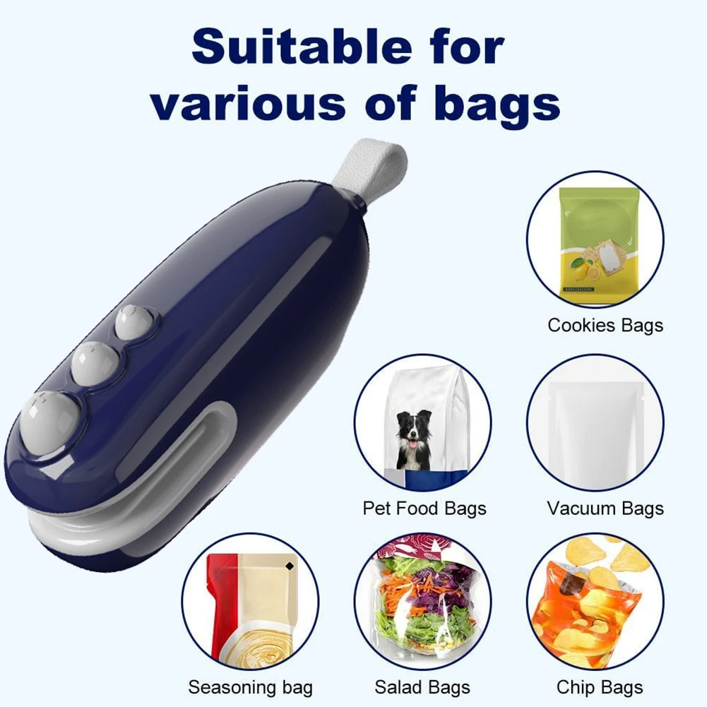 Mini Bag Sealer USB Rechargeable Bag Sealer Portable Handheld Heat Vacuum Food Sealer For Plastic Bags Snack Bags