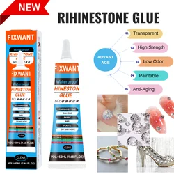 FIXWANT 50ml Transparent Rhinestones Glue for Diamond Jewelry, Crafts, Fabric, and More