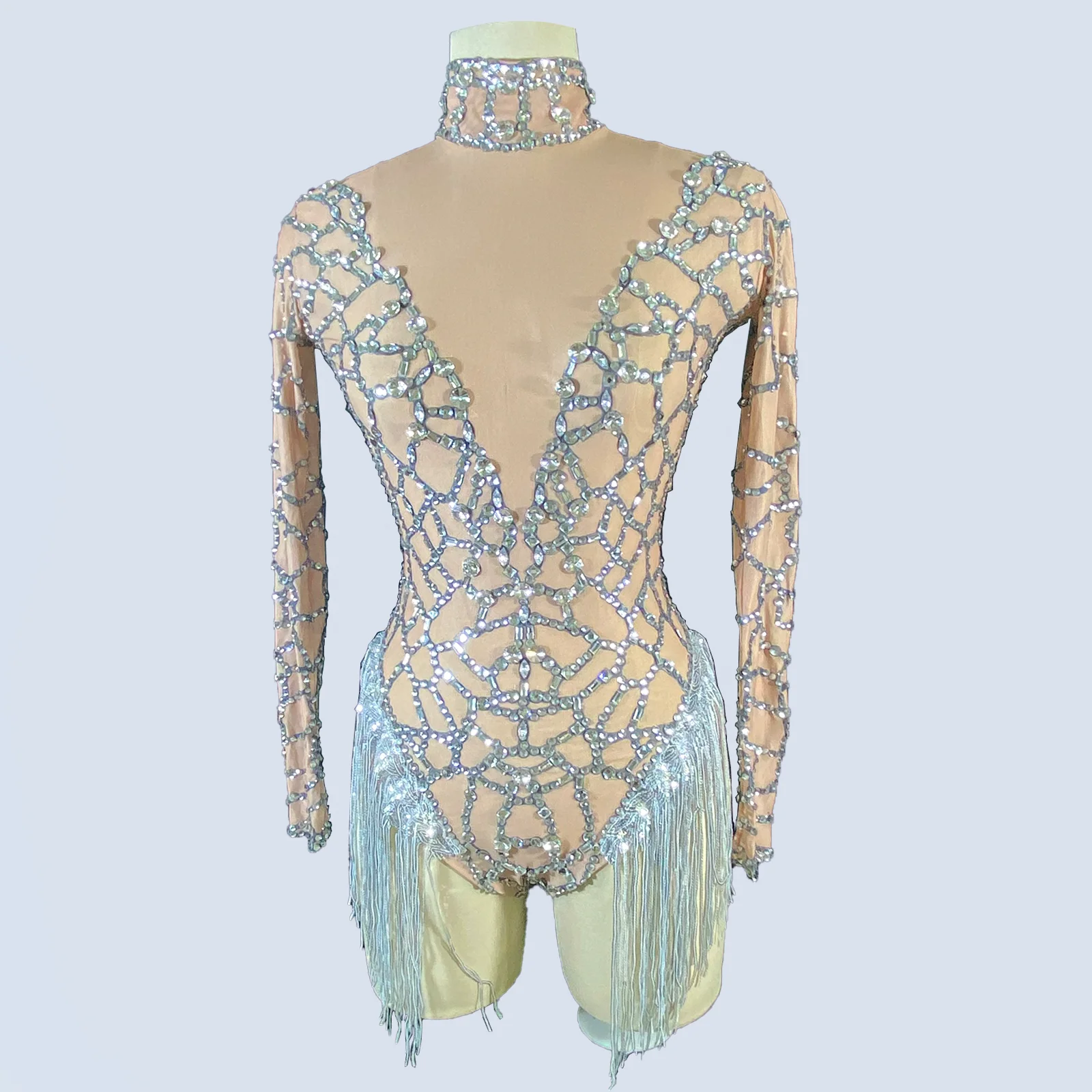 

Sparkle Sexy fringes rhinestone bodysuit women dance performance drag Queen costume Birthday party Club DS singer leotard Custom