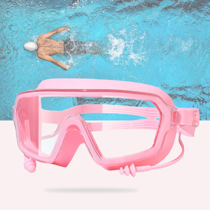 

Мужские и женские градиентные зеркальные очки для плавания с HD-линзами, большая оправа, противотуманные очки с защитой от ультрафиолета, очки для дайвинга и плавания для взрослых