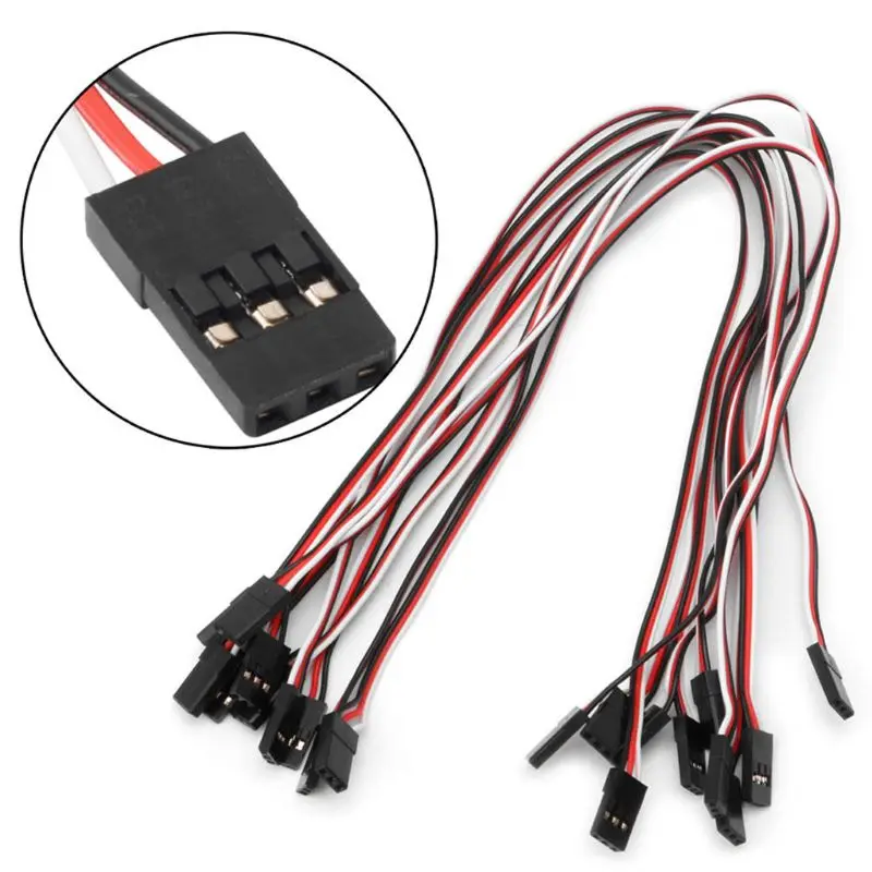 10 buah 10cm Quadcopter ekstensi Servo Lead Futaba JR Male ke Male Wire Cable RC