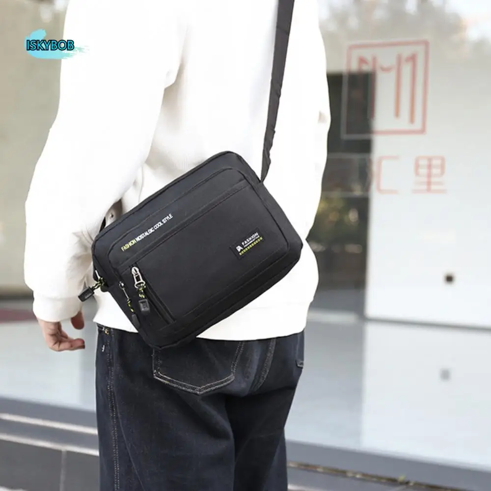 

Fashion Multi-pockets Men's Shoulder Bag Waterproof Large Capacity Men's Business Bag Work Travel Canvas Crossbody Bag for Male
