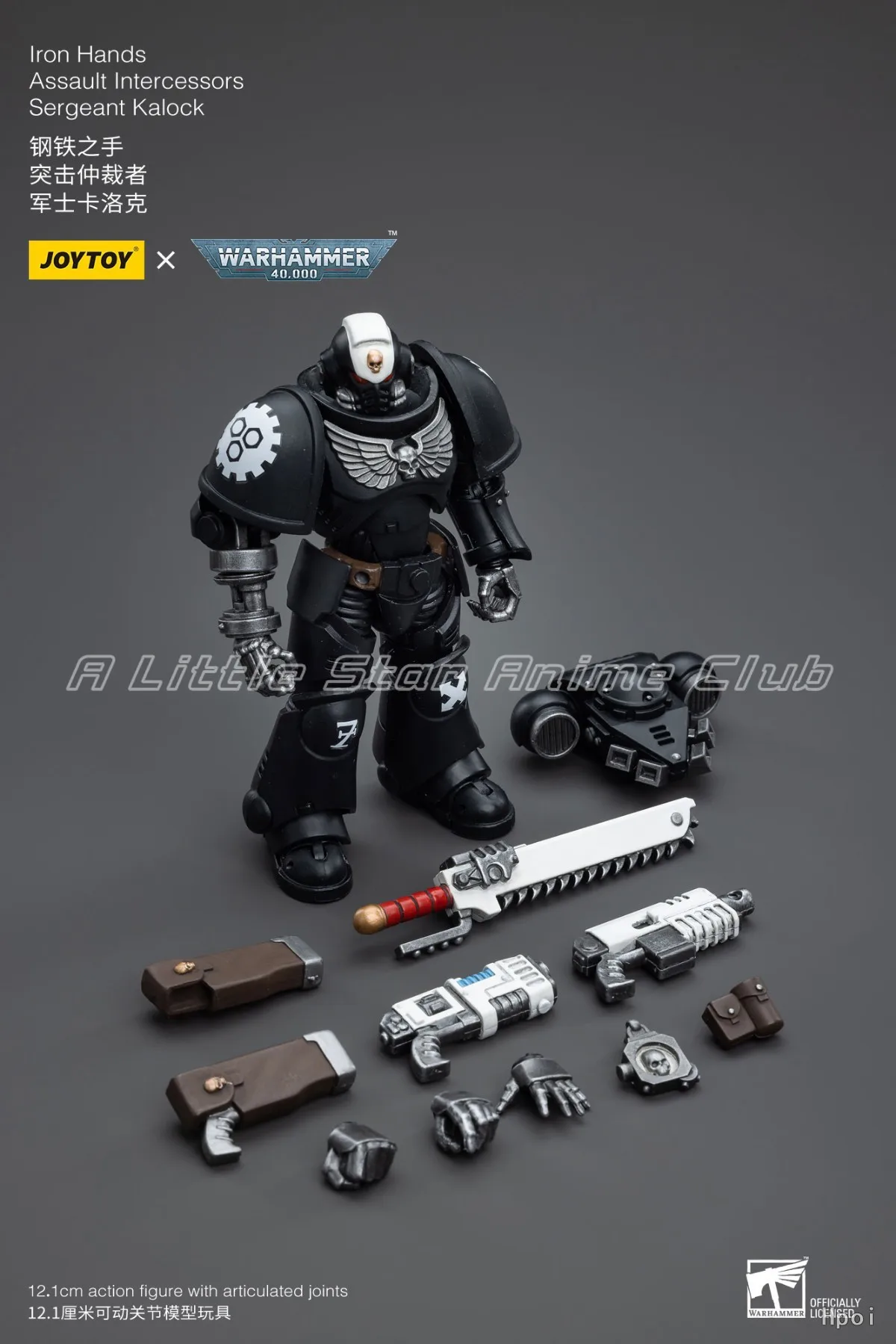 

Original JOYTOY WARHAMMER 40000 Lron Hands Assault Intercessors Sergeant Kalock Model Collection