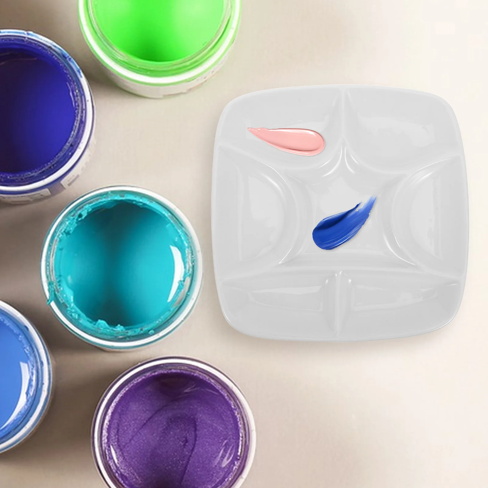 Paleta de cerámica, bandeja mezcladora de porcelana esmaltada de alta calidad para acuarela, pinturas al óleo acrílicas, suministros para artistas, 12 pocillos