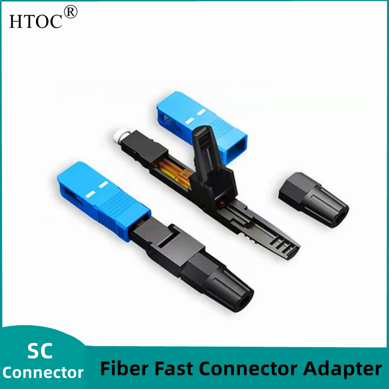 HTOC SC/UPC-P Optical Fiber Cable Fast Connector อะแดปเตอร์ FTTH ฝังตัวไฟเบอร์ออปติก Quick Assembly Connector โหมดเดี่ยว