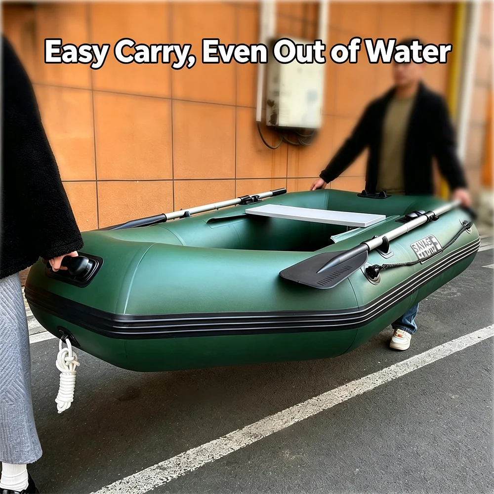 8.5ft Inflatable Fishing Boat Foldable Wooden Floor Surfing Boats and Racing Kayak for 3 Person for the Sea Outdoor Watersport - view 4