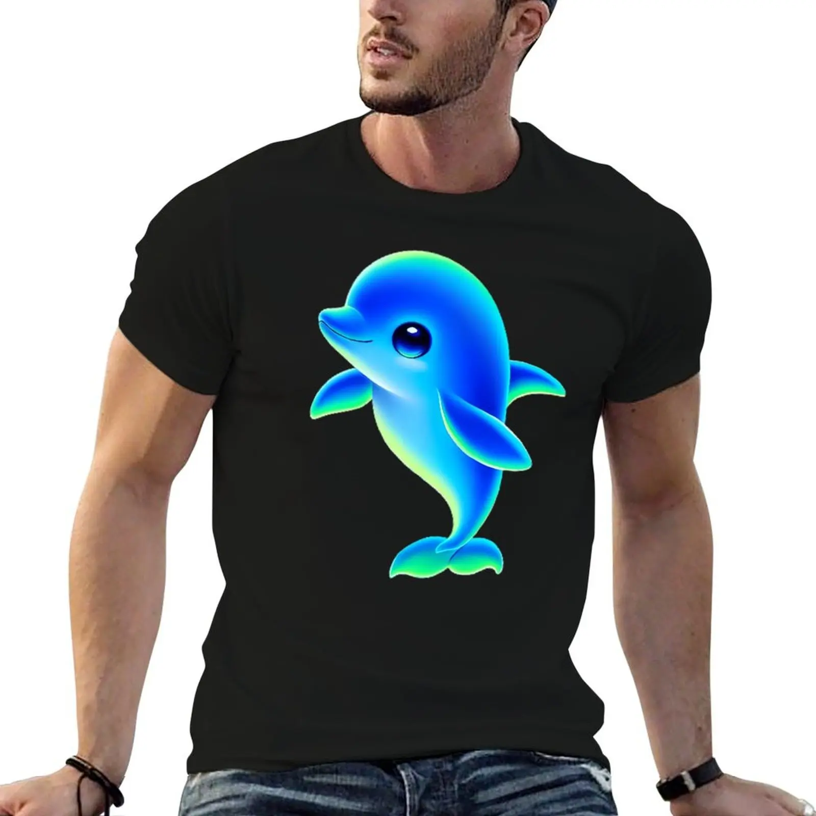 

A Beautiful Dolphin With A Beautiful Look. T-Shirt man t shirt cotton t shirt for man 100 percent cotton T-Shirt