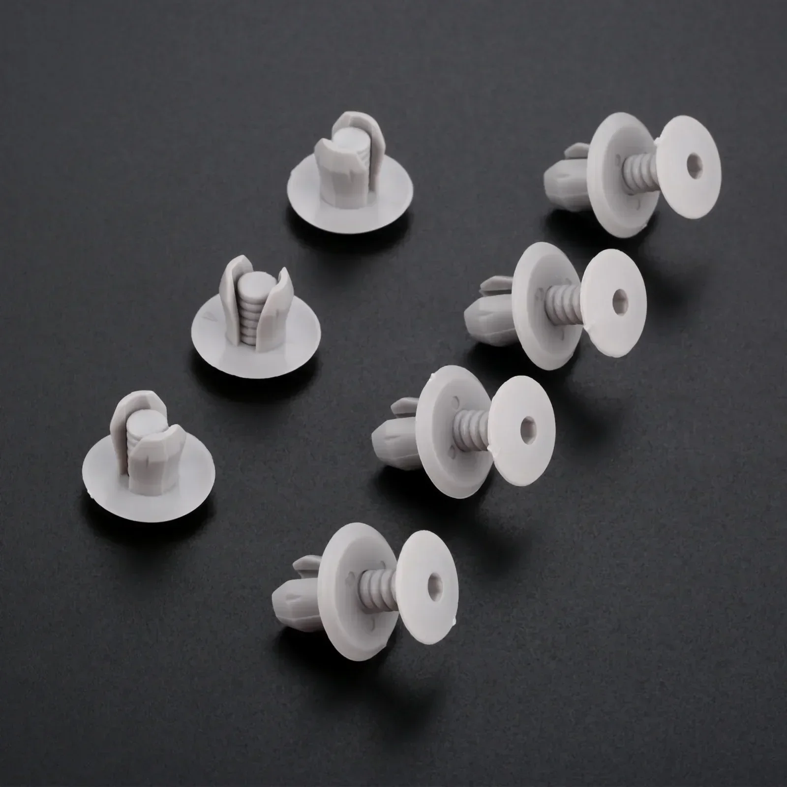 100Pcs Auto Fastener Grey Door Trim Panel Lining Clips Fits for T4 T5 Transporter Eurovan Dark Car Plastic Rivets