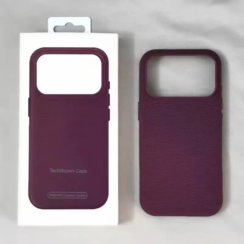 Luxury Technology Fabric Magnetic Case For iPhone 18 17 15 14 13 16 Pro Max For Magsafe Technology Woven Shockproof Back Cover