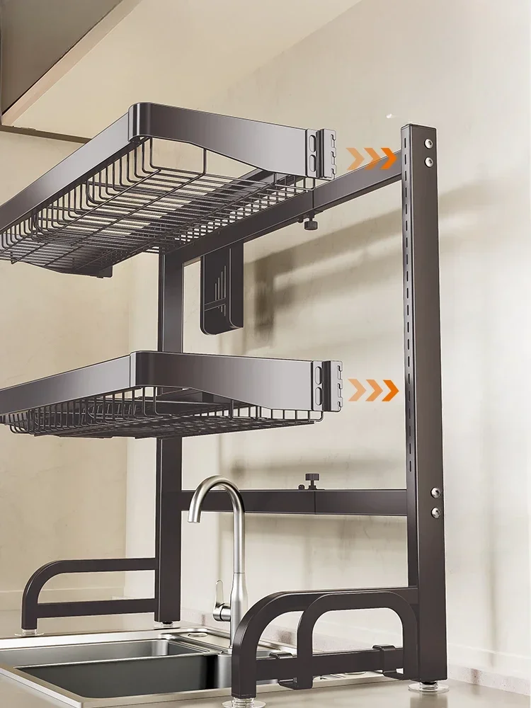 

Kitchen Storage Sink Bowl Rack Stainless Steel Dish Rack Multifunctional Dish Storage Rack