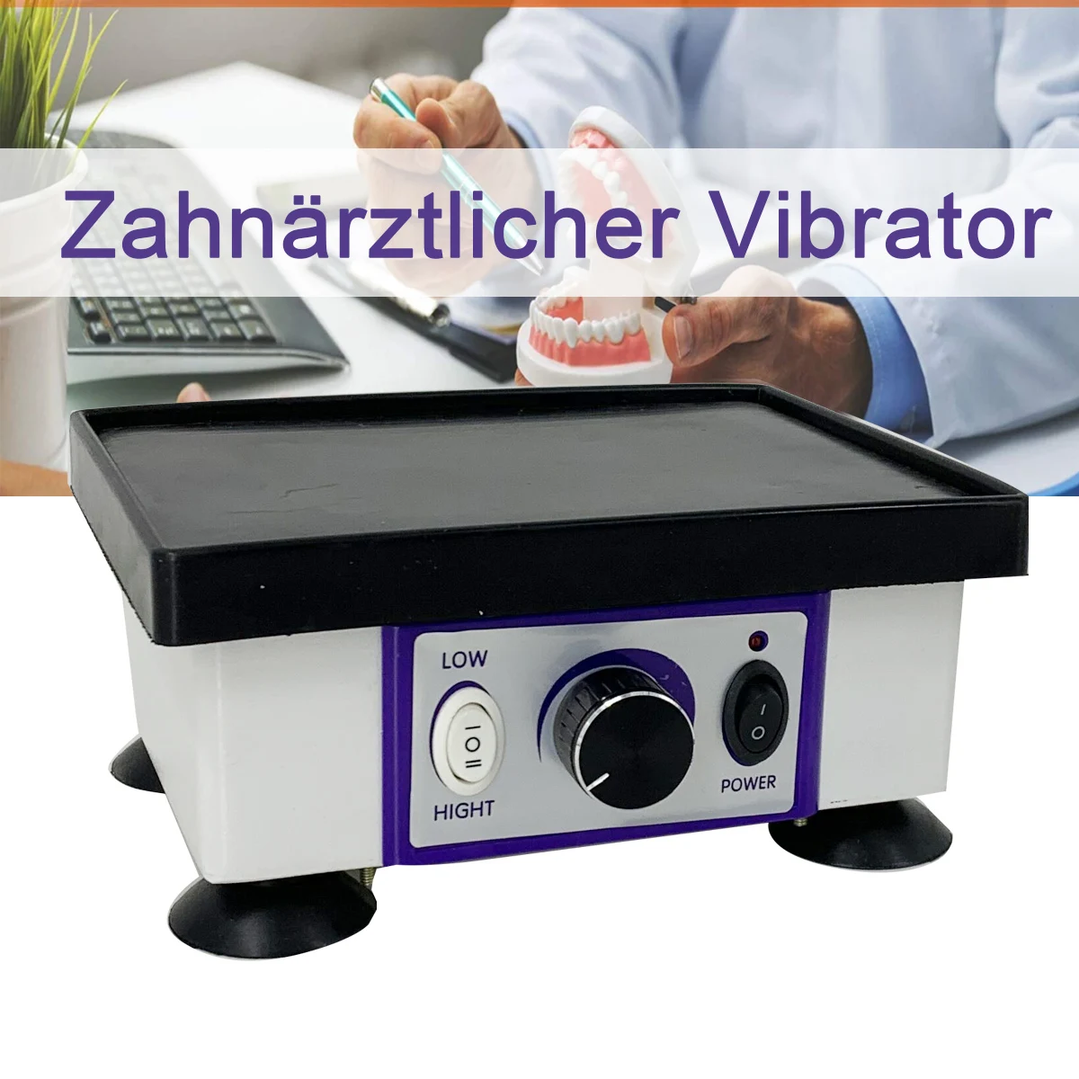 Vibrateur dentaire 120W pour moulage de plâtre, oscillateur intelligent pour plâtre avec 3 réglages ajustables, capacité de 2 kg pour laboratoire dentaire, conception compacte avec base antidérapante – 220V