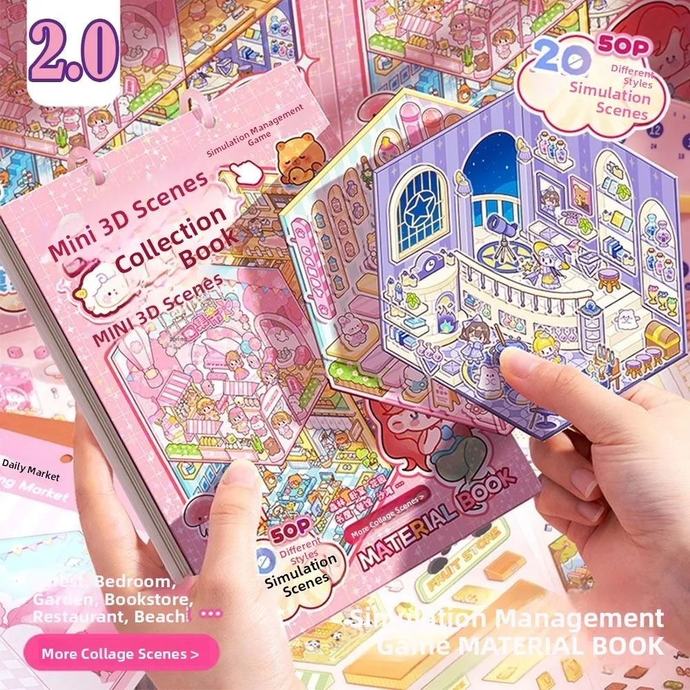 

Новая миниатюрная коллекция сцен для домашних животных, декомпрессия, визуальное укладка, 3D пейзажная наклейка, детские тихие книги, подарки для детей