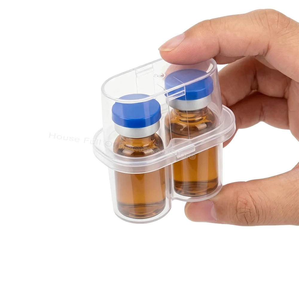 Peptid-Aufbewahrungsbox 2-Fach Penicillin-Fläschchen-Etui für Kühlschrank-Organizer Tragbarer 3ml Glasfläschchen-Mikrotuben-Sicherhalter Boxen – Detail 6