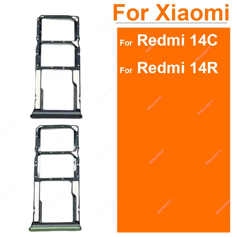 

Устройство чтения лотка для SIM-карты для Xiaomi Redmi 14C 4G 14R 5G Слот для SIM-карты Держатель SIM-карты Гибкий ленточный кабель Ремонт Запасные части