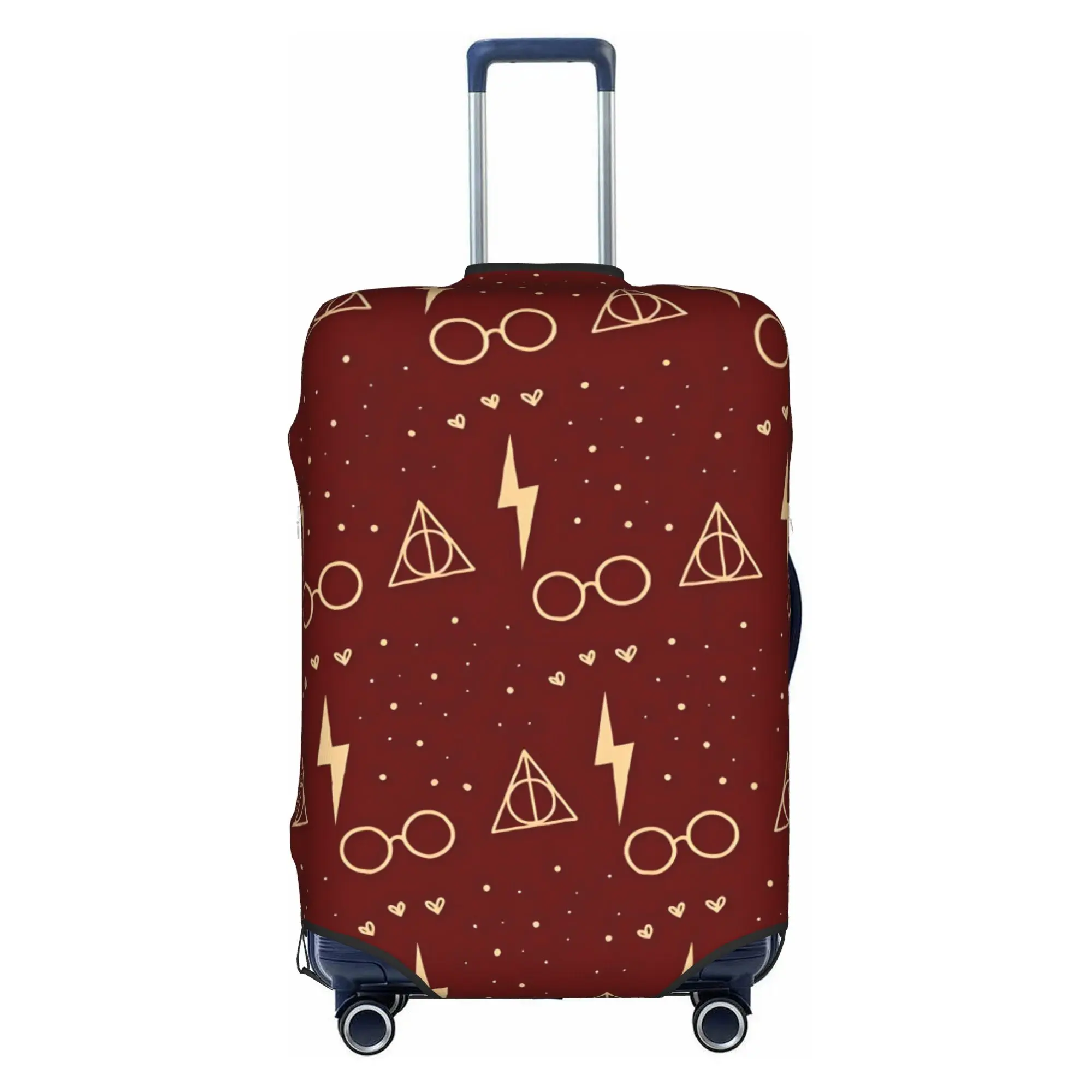 Custom Funny H-Harryes Anime Halloween Luggage Cover Protector Elastic Magic School Travel Suitcase Covers