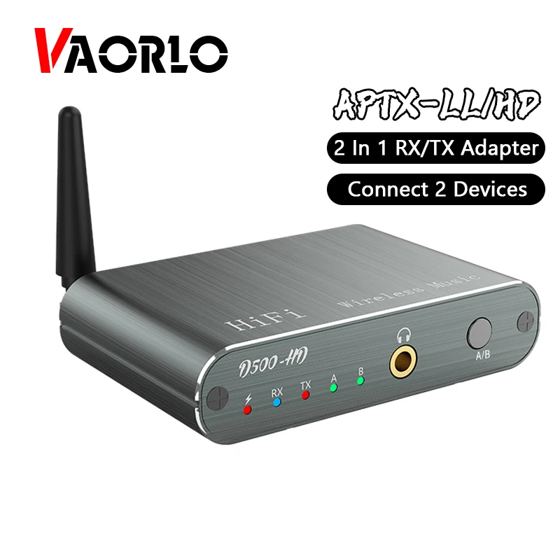 

VAORLO QCC3040 Aptx-LL Transmission Wireless Adapter 2 IN 1 Receiver Transmitter Aptx-HD With 3.5mm AUX Connect 2 Devices For TV