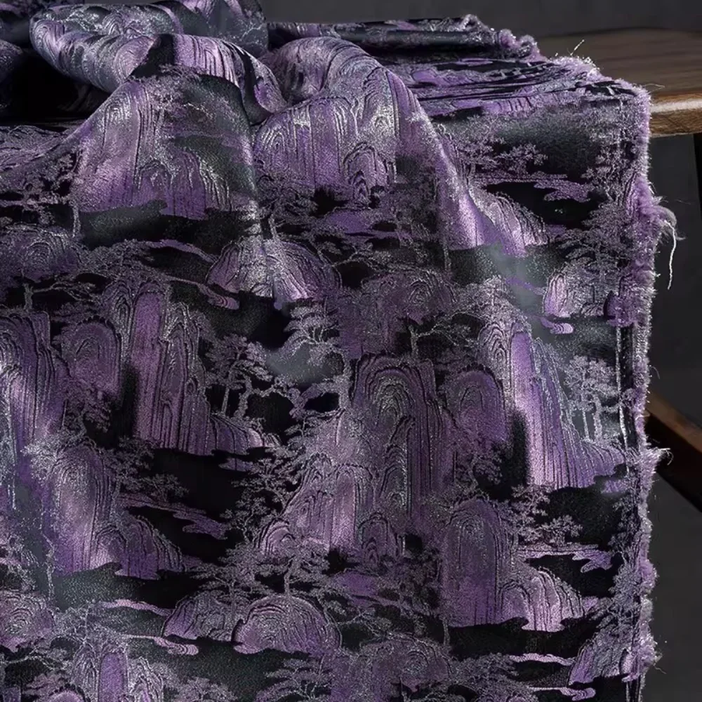 

Жаккардовая ткань брокада в стиле ретро для китайского пальто Ханьфу, блестящая эластичная ткань для пошива одежды своими руками, ткани для шитья на метры