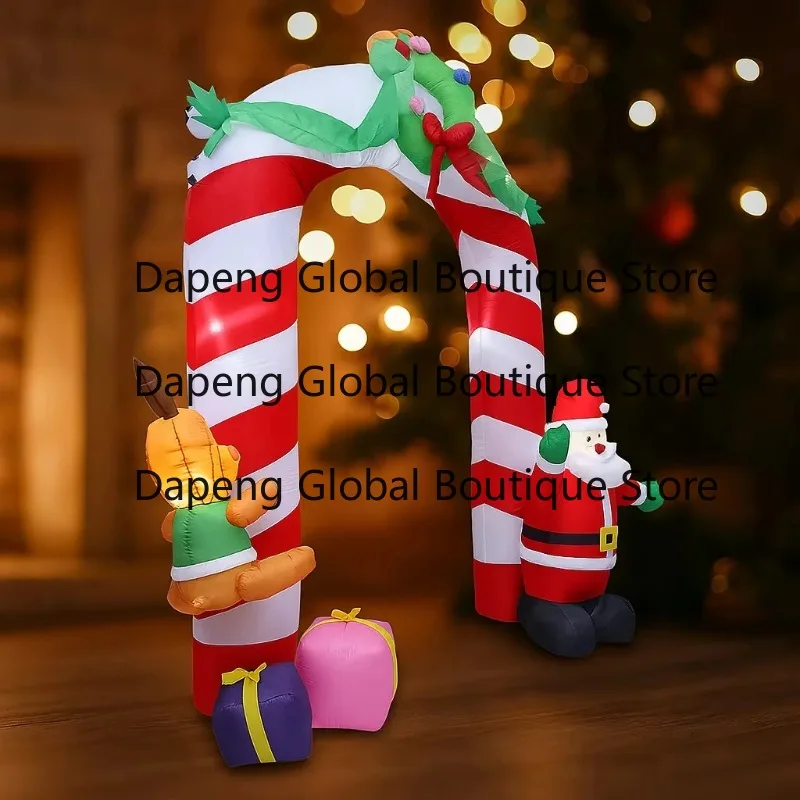 LED Inflatable Holiday Arch Decorative Equipment Courtyard Christmas Festival Display Ornament