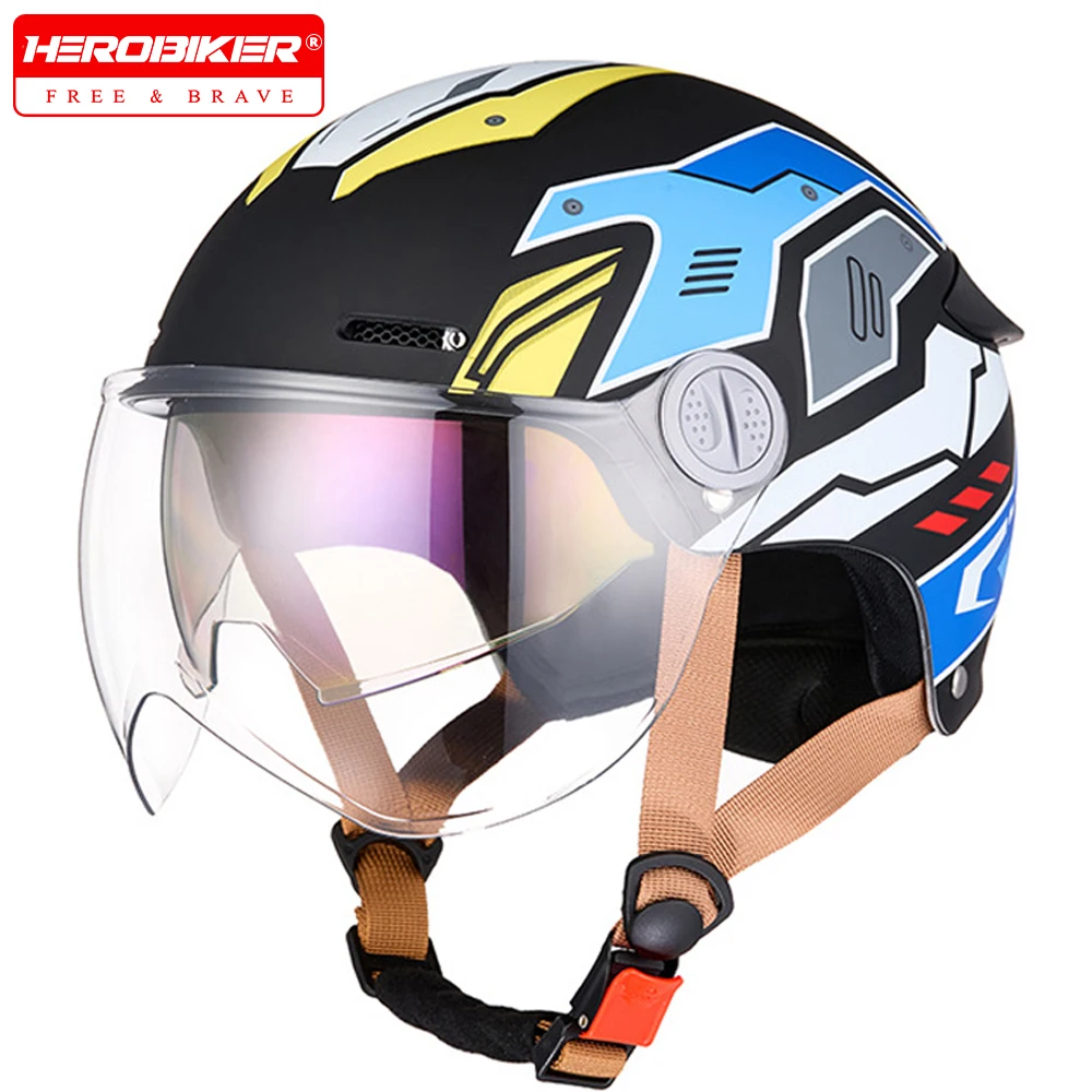 

Летний мотоциклетный шлем, летние шлемы на половину лица, мотоциклетный шлем, модный шлем с половиной лица, модный шлем с героями мультфильмов, шлем для электрического велосипеда