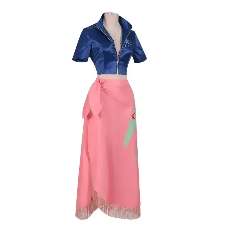 D12Nico روبن فستان ملابس أنيمي تأثيري حلي نظارات شعر مستعار البدلة ازياء لفتاة هالوين كرنفال حفلة S