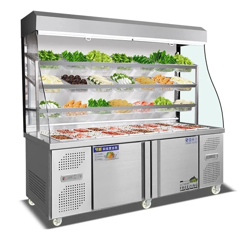 Malatang Cabinet Commercial Large Capacity Vegetable String Fresh Order Cabinet
