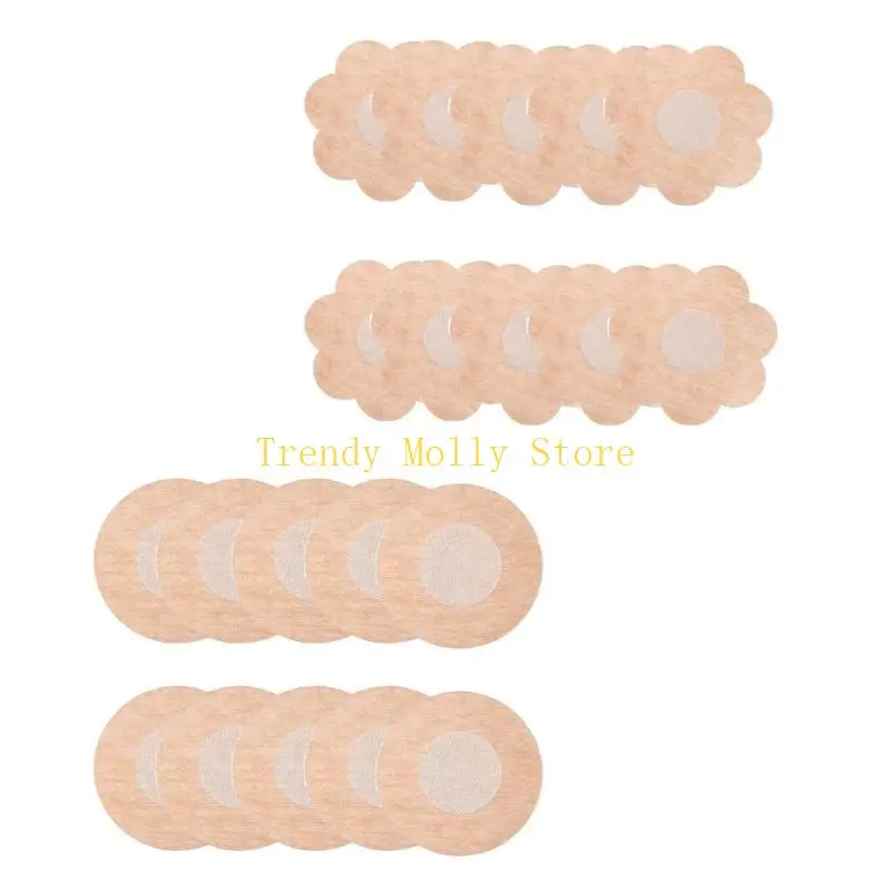 

N5KB Portable Nipless Pasty Stickers 40Pcs Disposable Nipple Covers Breast Pasties