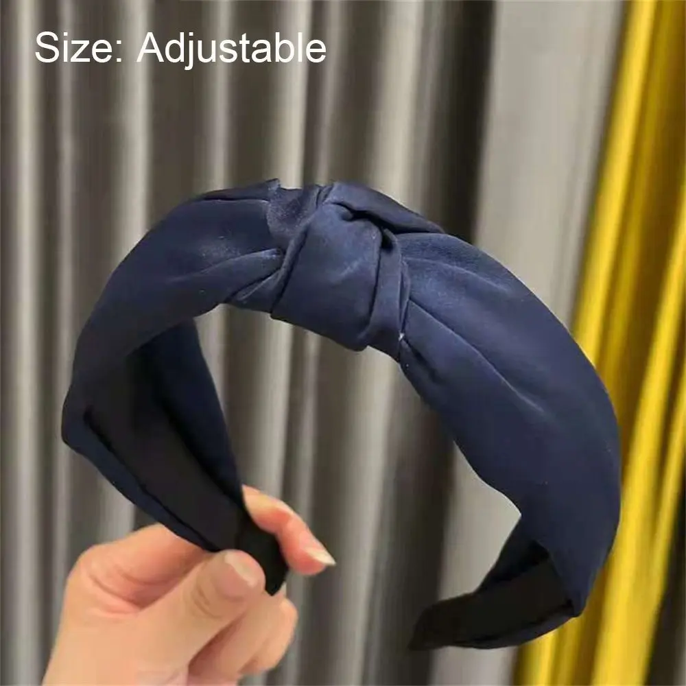 Satin Head Band para lavar o cabelo, Cross Knot Hoop, Headwear para maquiagem, Headband de tecido, Acessórios para cabelo
