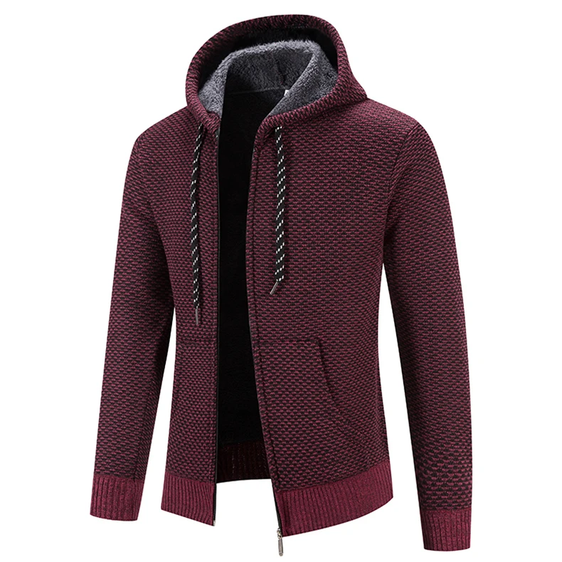 Männlich Gestrickte Casual Jacken mit Kapuze männer Pullover Mantel Y2K Hoodies Koreanische Streetwear Baseball Jumper Jersey Top Kleidung – Detail 9