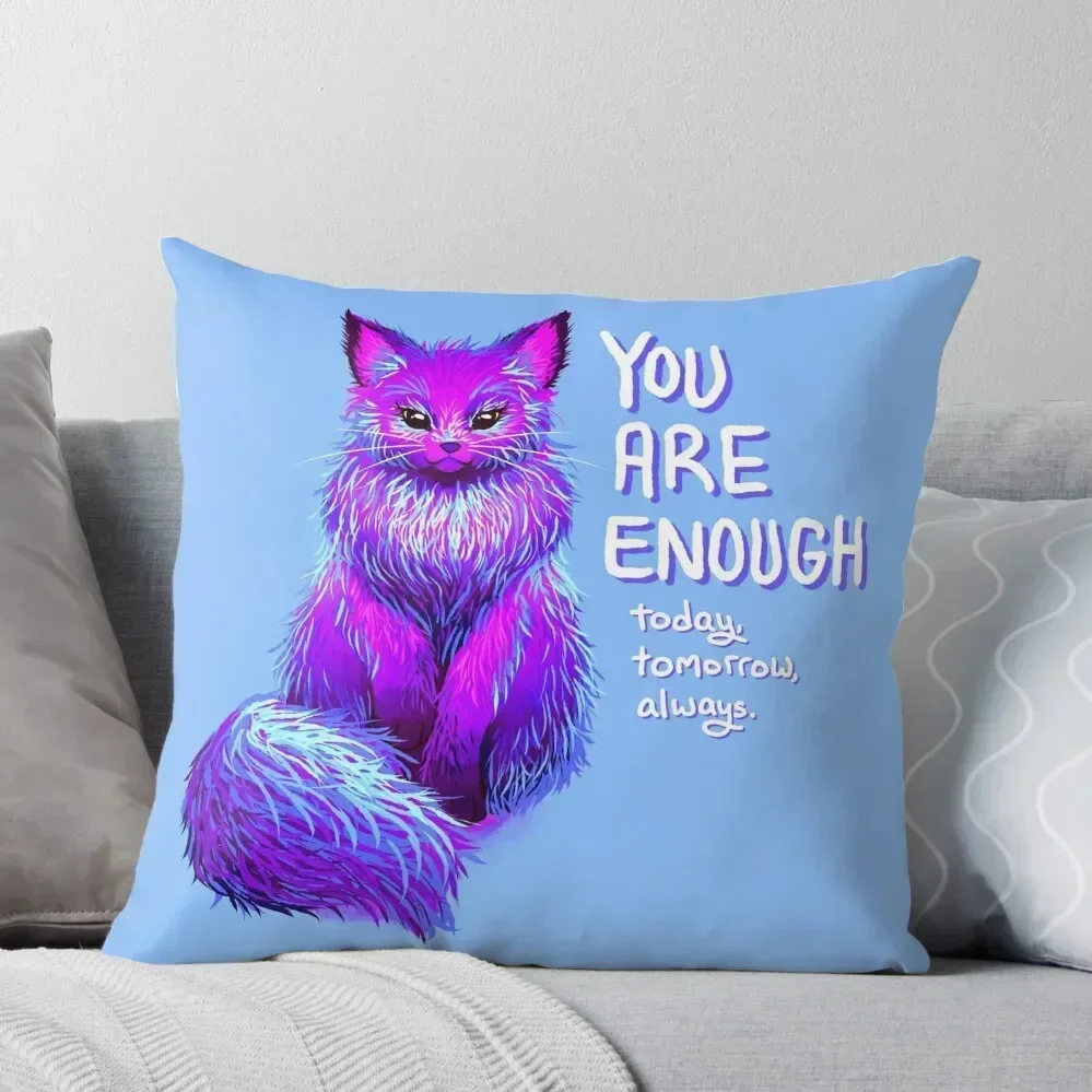 YOU ARE ENOUGH Magical Maine Coon Cat Throw Pillow Decorative Cushion autumn pillowcase Luxury Sofa Cushions anime girl pillow