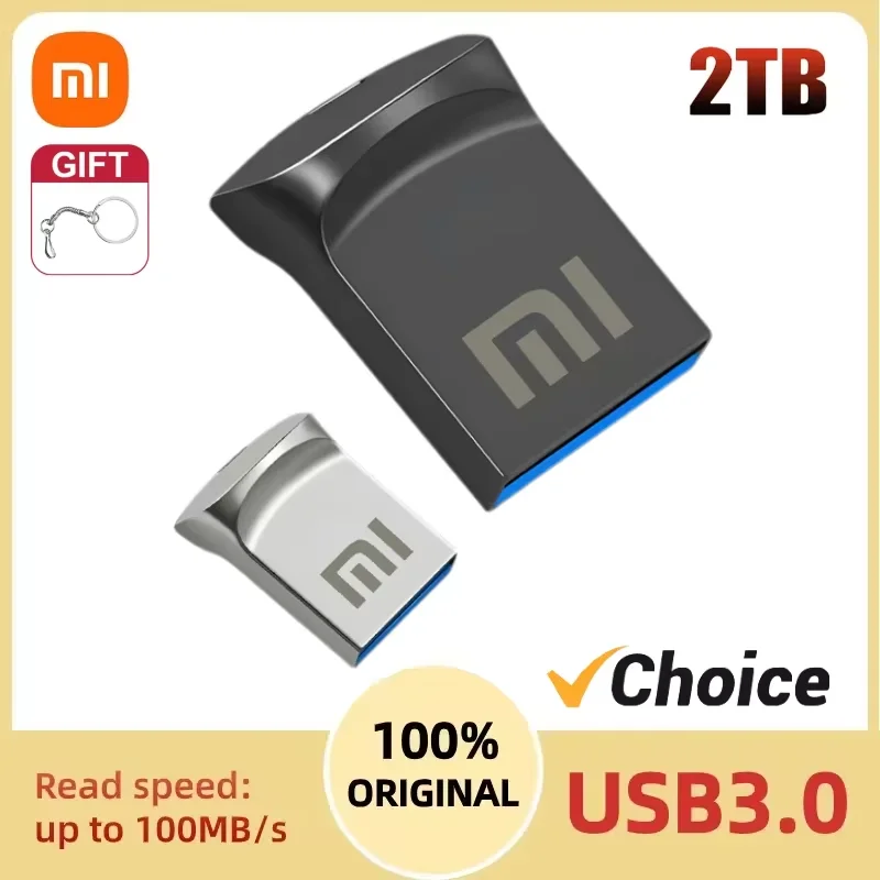 Оригинальные металлические флэш-накопители Xiaomi 2 ТБ USB 3.0, высокоскоростной флэш-накопитель, USB-накопитель, портативный USB-накопитель Memoria, адаптер TYPE-C, новый