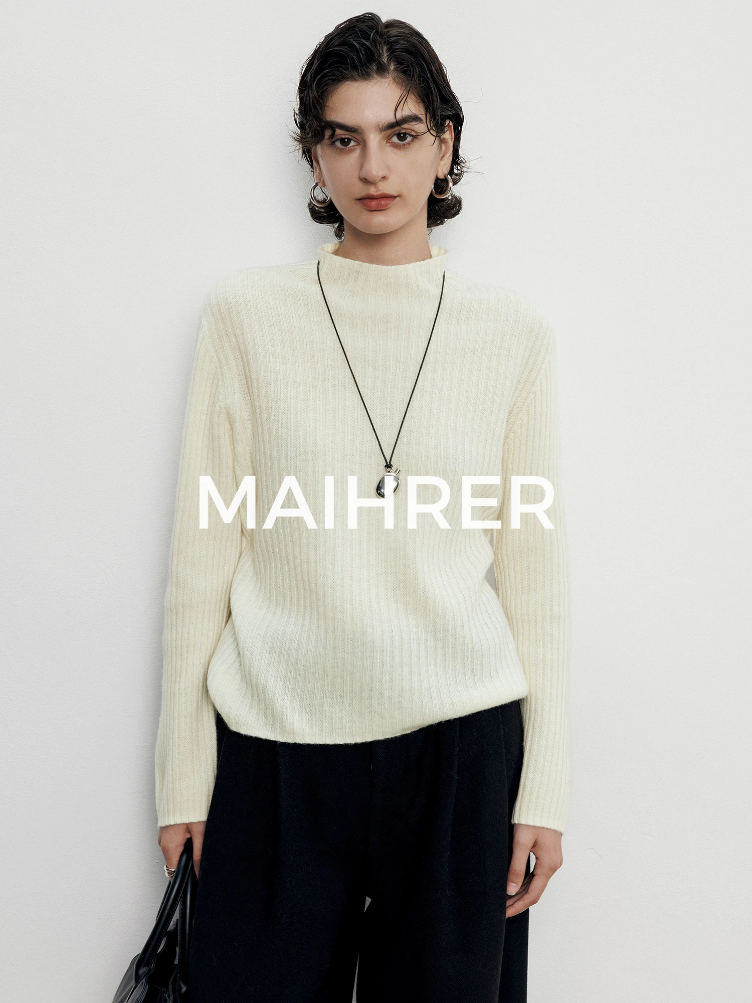 

Maiher00 Women's Wool Knitwear Slimming Casual Sle Long Sve Base Layer Sweater Comfortable Inner Wear Autumn Winter New...