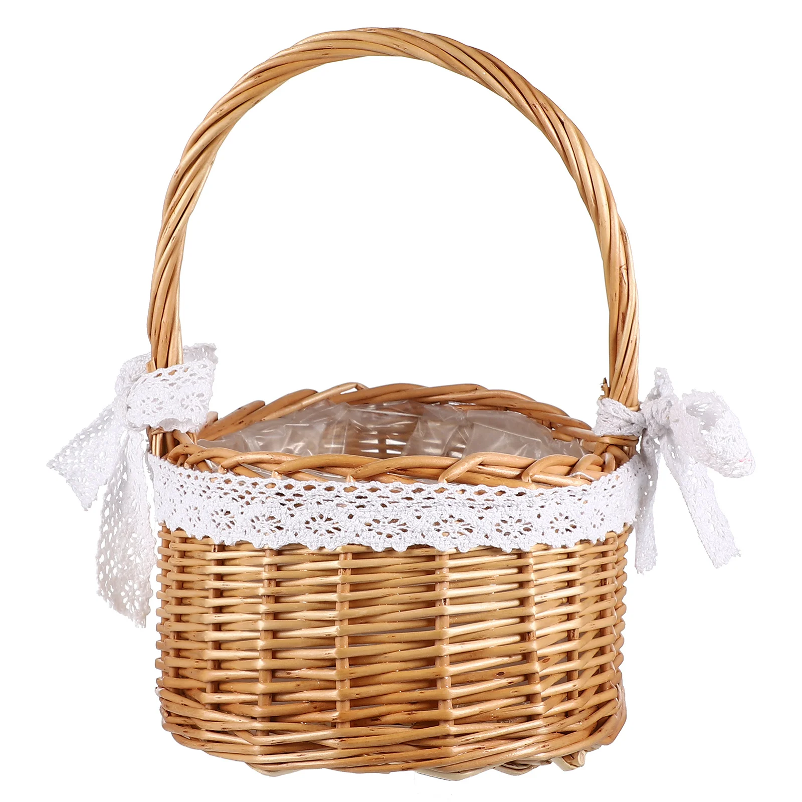 

1Pcs Home Portable Woven Basket Lace Design Large Capacity Storage Organizer Suitable for Sundries and Household Goods