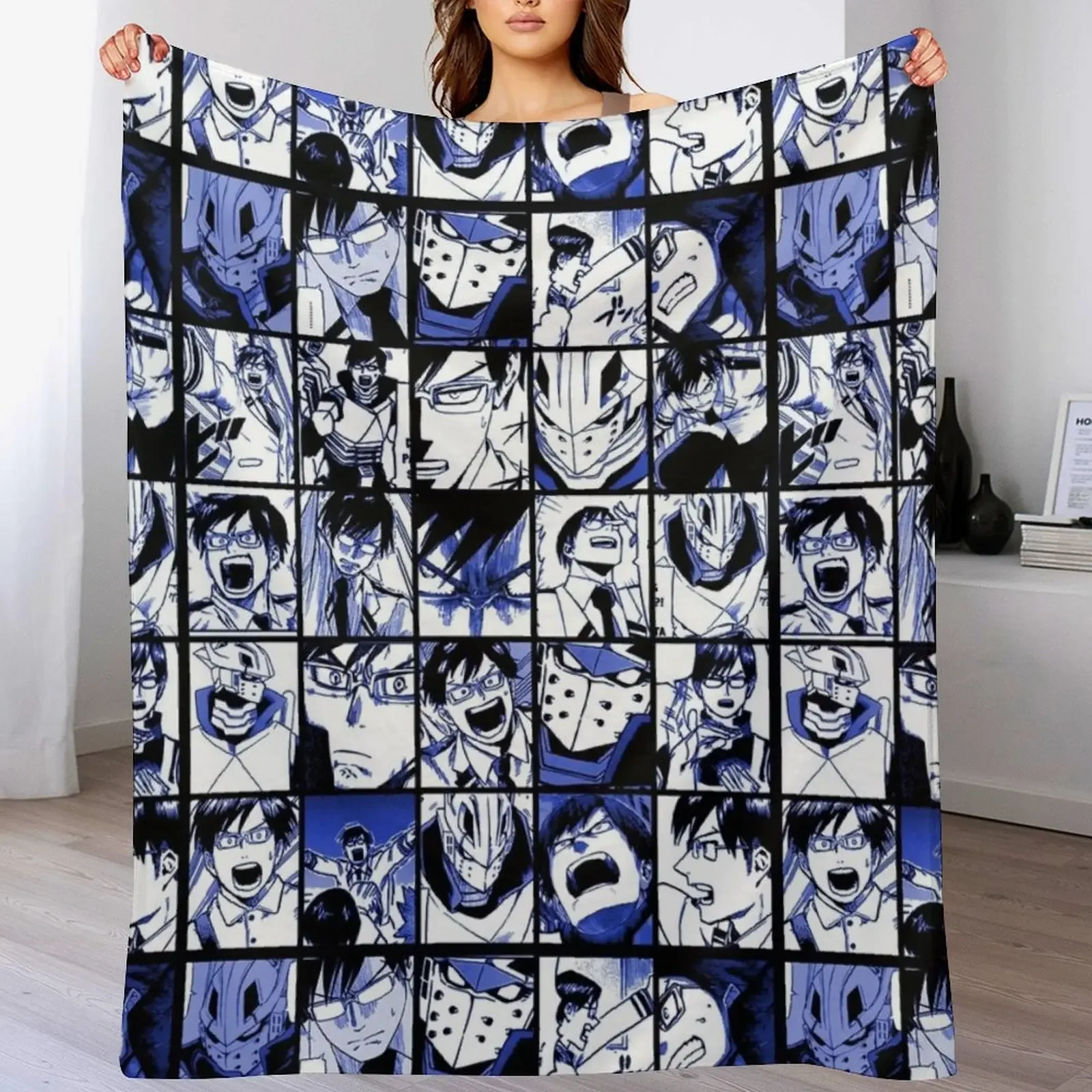 

Iida hero - MHA collage manga panels Throw Blanket Lightweight Warm Blanket for Indoor Outdoor Use