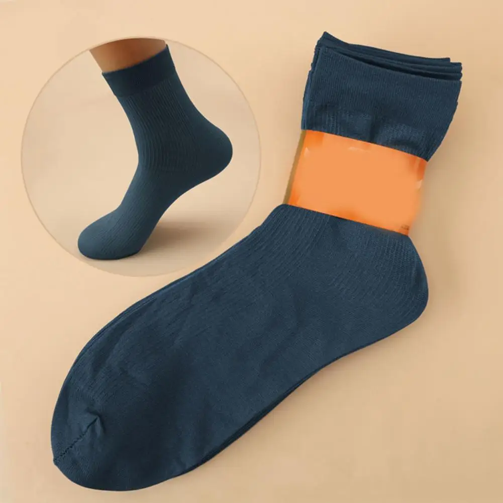 Mid-calf Socks Men Soft Socks Premium Men's Winter Socks Soft Knitted Warmth Anti-slip Breathable Mid-tube Ankle Protection 10