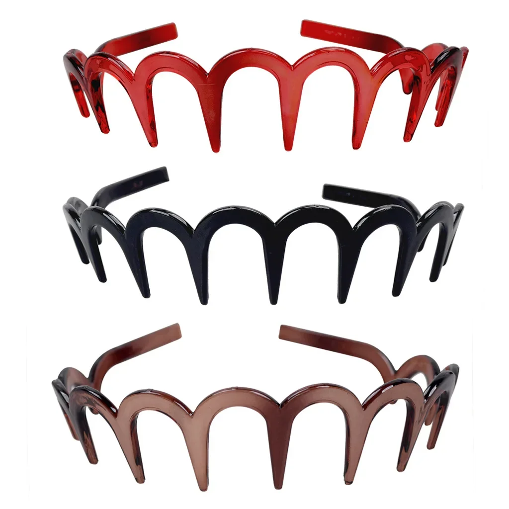 

Stable Brown Acrylic Headband U Shape Hair Hoop Sharks Tooth Hair Comb Hair Tiara Jewelry Headwear Gift for Girls Women