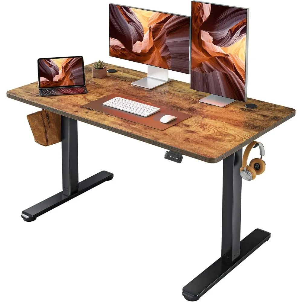 Electric Standing Desk, 48 x 24 Inches Height Adjustable Stand up Desk, Sit Stand Home Office , Computer , Rustic Brown