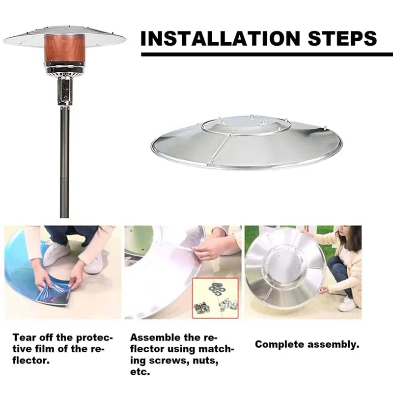 

ABFS Запасные аксессуары для щита обогревателя для патио, отражатель верхнего щита, алюминиевый отражатель щита для зимнего обогревателя для улицы