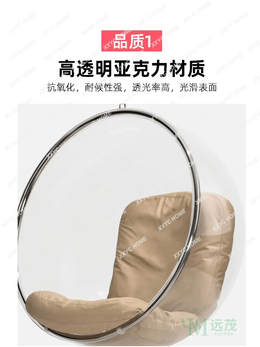 Outdoor Bubble Chair Transparent Glider Swing Glass Ball Basket Suspension Hemisphere Balcony Indoor and Outdoor
