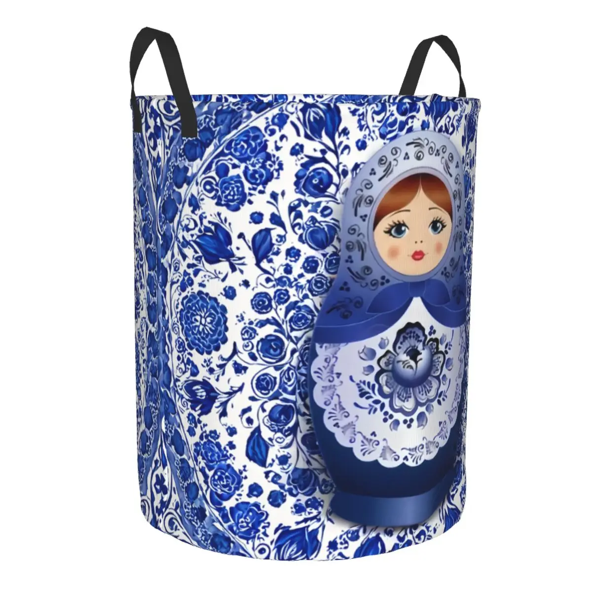 Custom Matryoshka Doll Russia Russian Folk Art Laundry Basket Foldable Clothes Hamper for Baby Kids Toys Storage Bin