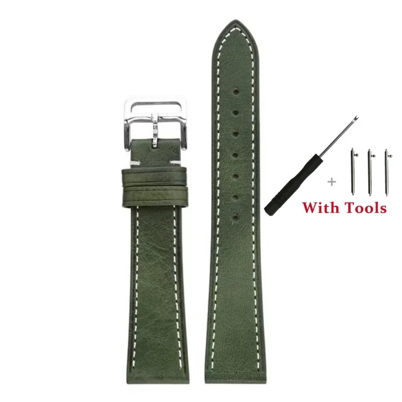 17mm 18mm 19mm 20mm 21mm 22mm 24mm Quick Release Öl Wachs Farbverlauf Retro Kalbsleder Leder Uhrenarmband für Universal Uhrenarmband – Detail 11