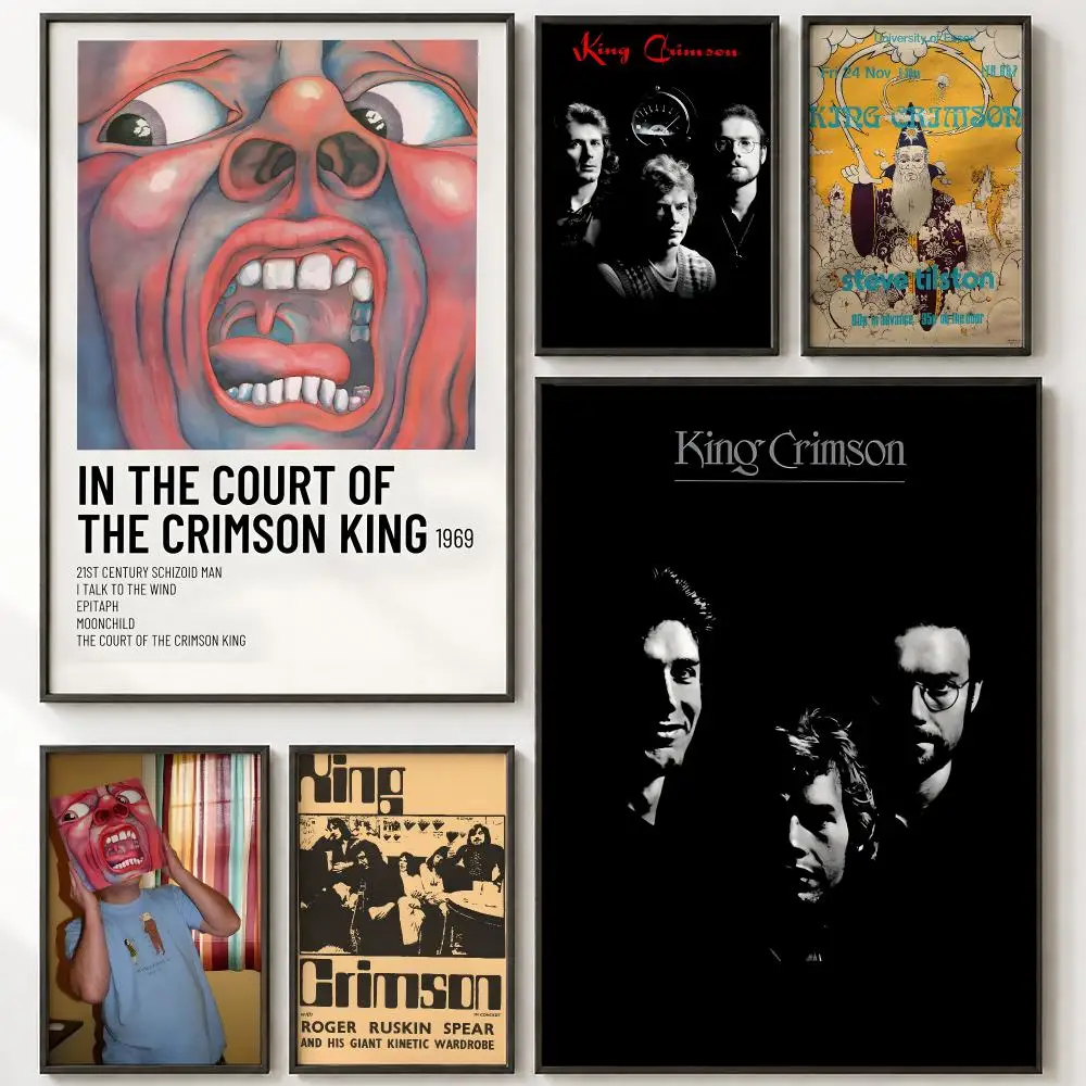 Prog Rock King Crimson Poster HD poster wall art self-stick no-residue for home cafe office great gift
