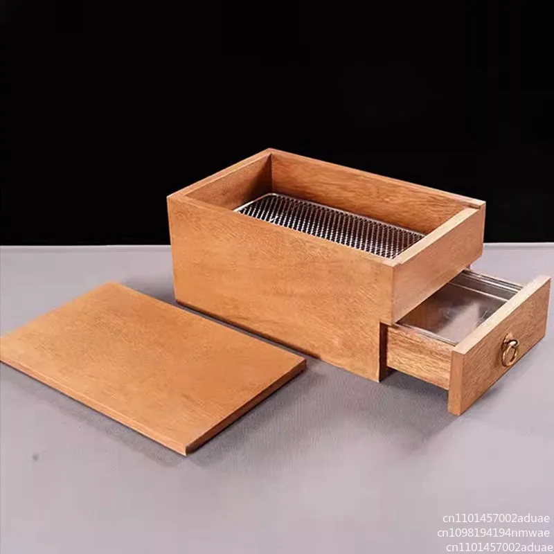 Creative wooden small western carbon fire steak barbecue box smoked meat box
