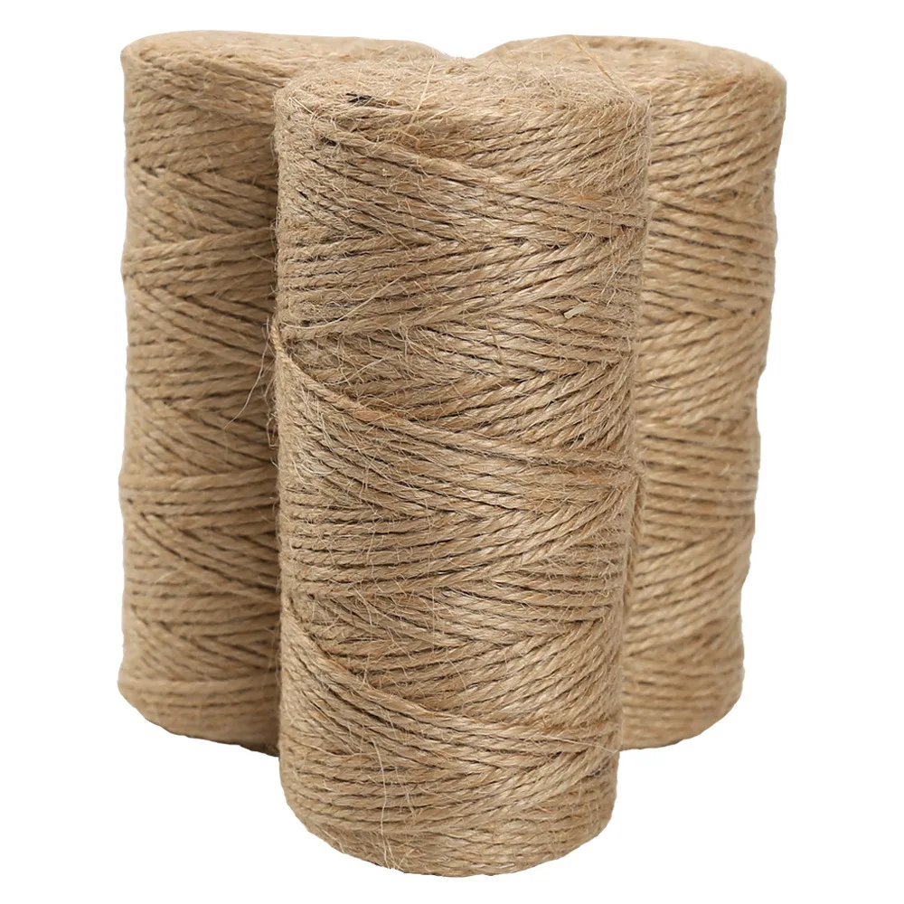 

3 Rolls 100mx2mm Hemp Cords Twisted Macram Rope String Cord Gift Wrapping Ribbon Wedding Party Packaging Supplies DIY Crafts