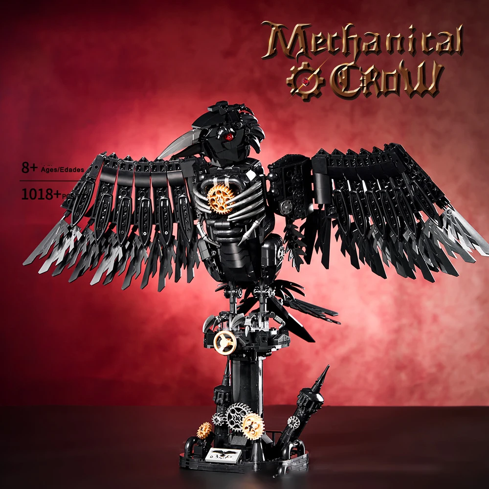

Mechanical Crow Building Blocks Toy 1018PCS Dark Bird Brick Model Kit for Adults & Teens DIY Display Gift Set