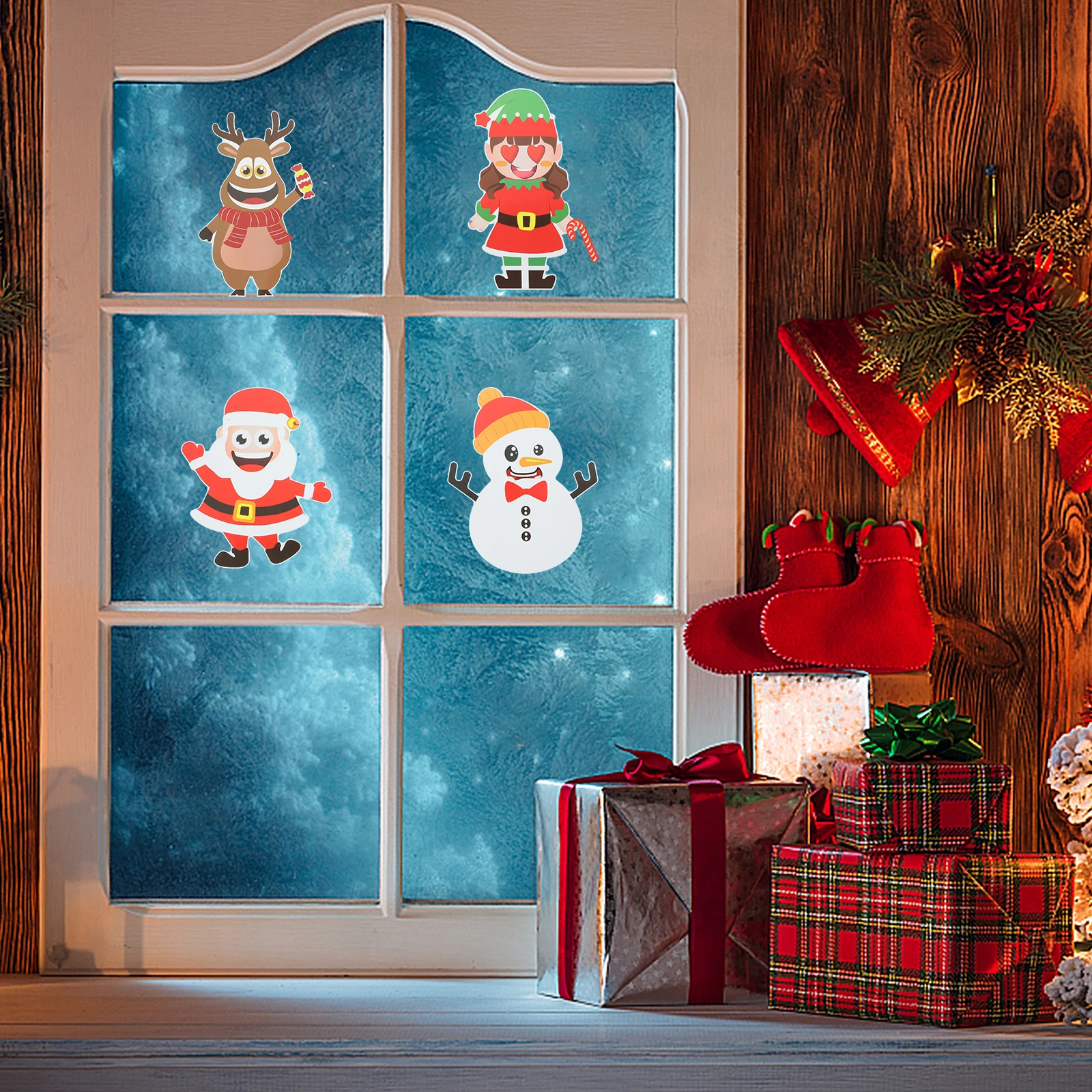 Christmas Stickers Diy Xmas Themed Decals Scrapbooking Stickers Party Supply Adhesive Sticker Cartoon Decorative For Kids