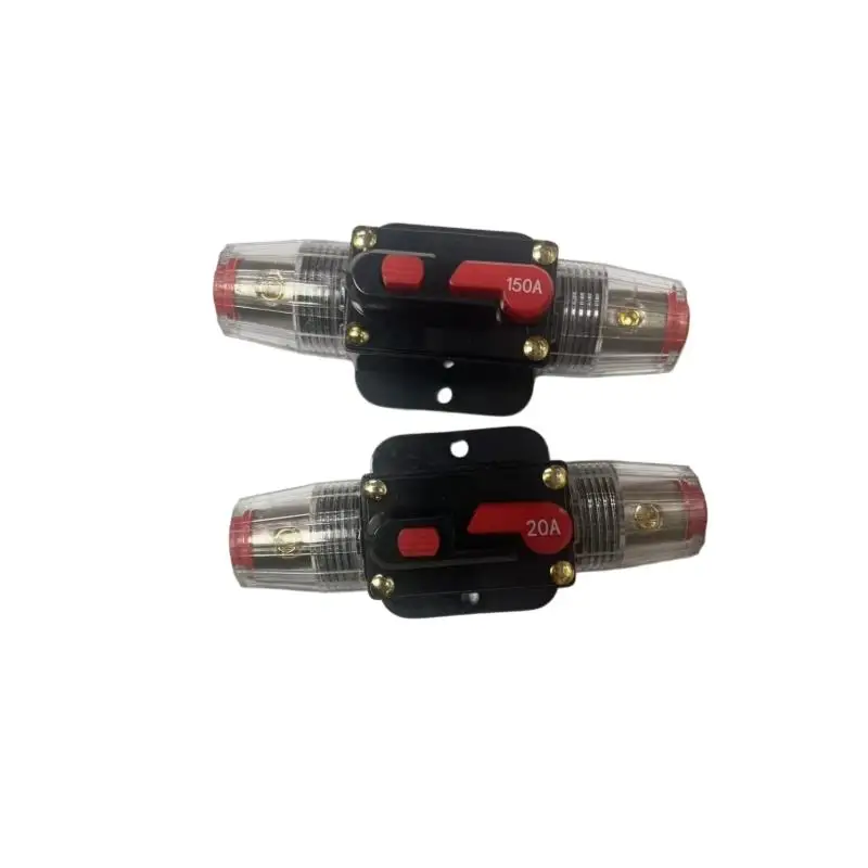 New 1Pcs DC12/24V Inline Fuse Holder 20-150A Manual Reset Circuit Breaker For Car Audio Sound Amplifier System RV Marine Truck