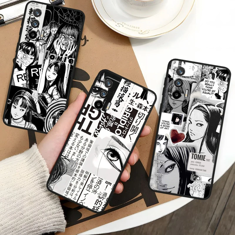 Tomie Kawakami Anime For OPPO Realme GT Neo 10 9i 8i 7i 6s 5 Narzo 50i 50A 240W Pro Plus Black Soft Phone Case