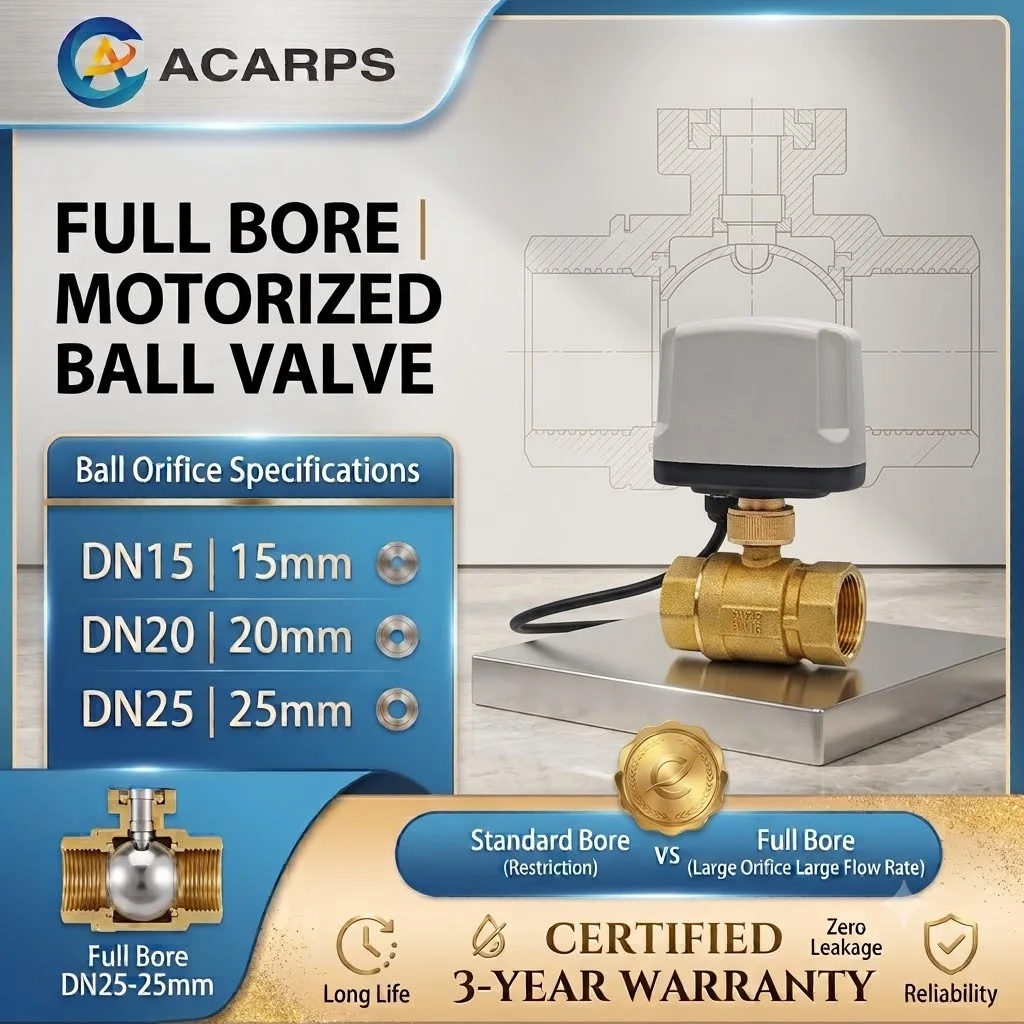 1/2" 3/4" 1"  IP65 Waterproof Full Bore Motorized Ball Valve 3-Wire or 2 wire  Brass Electric Ball Valve Big Orifice Valve Body